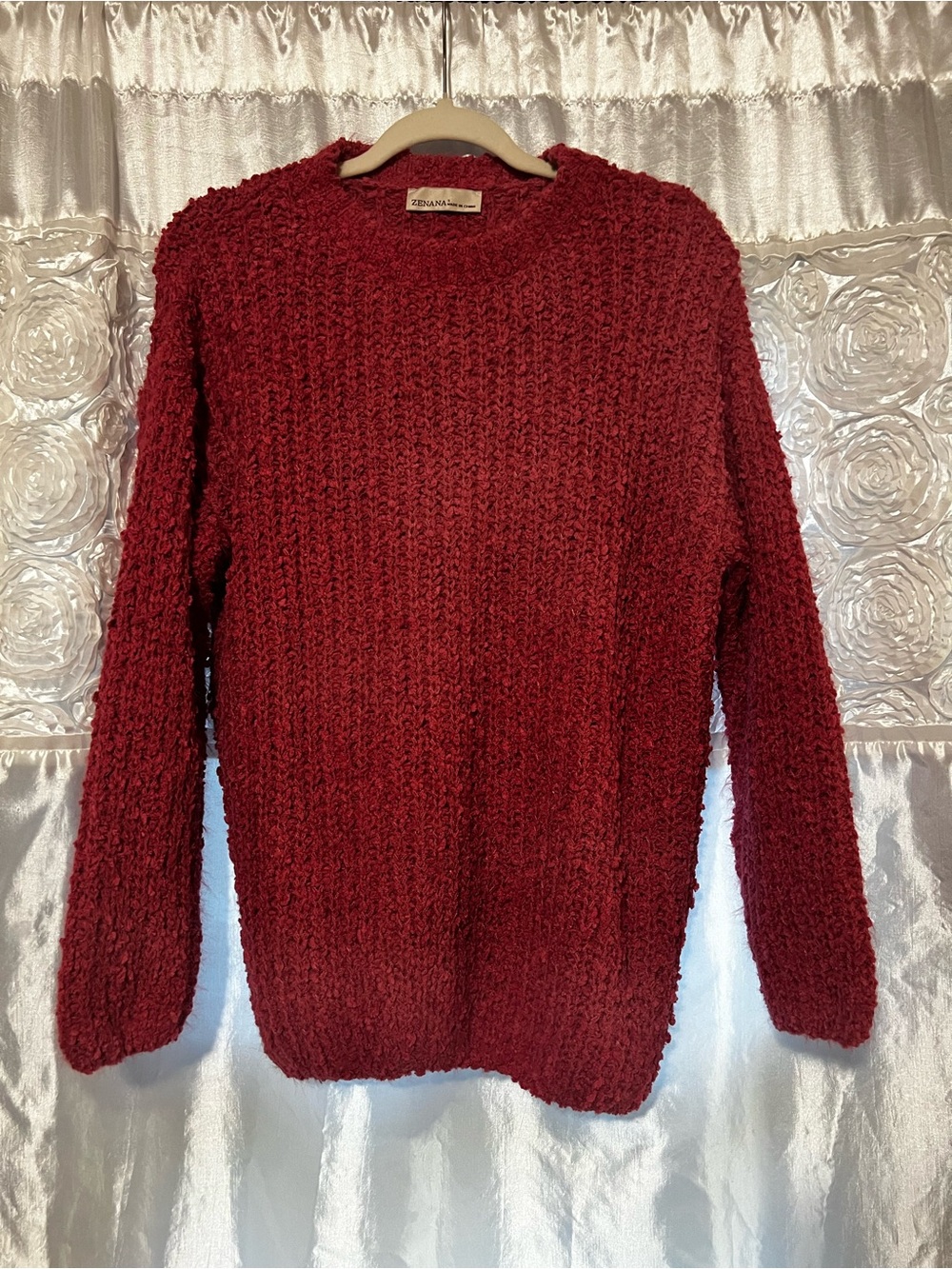 Zenana Outfitters Cozy Red Crewneck Sweater